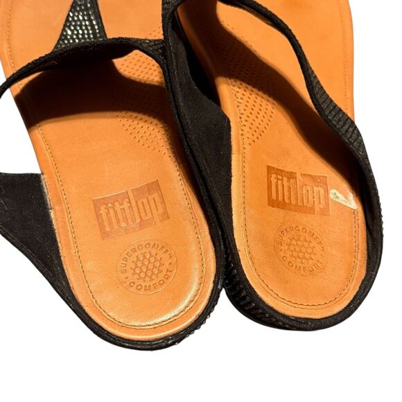 Fitflop Womens Black Crystal Sandals With comfortTechnology Size 9 - Picture 4 of 8